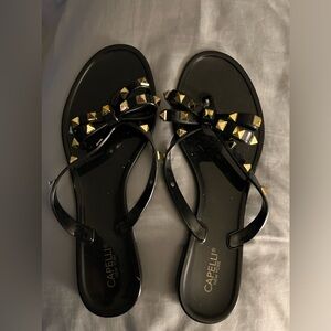Black spiked sandals